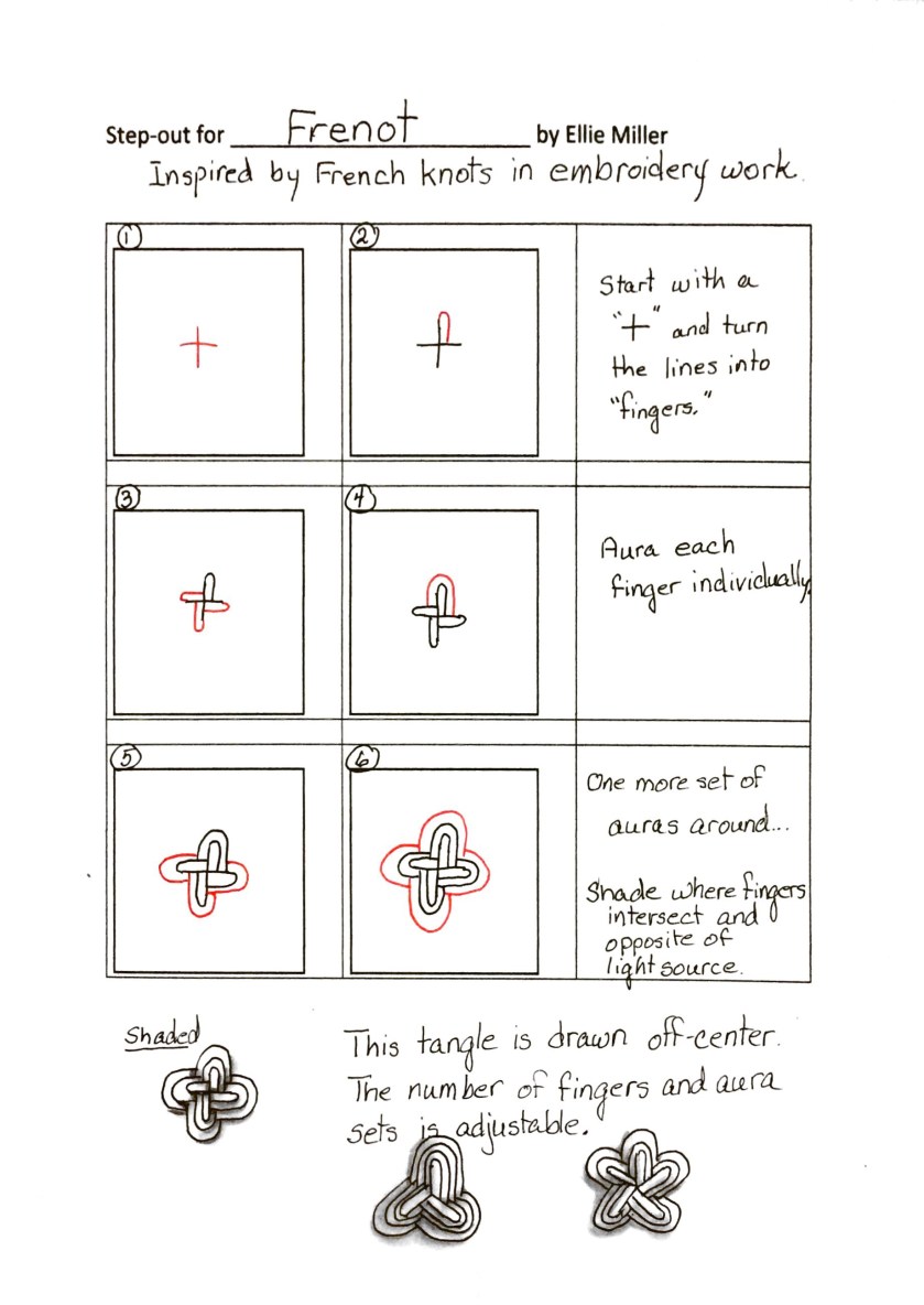 Step-out for new tangle pattern Frenot